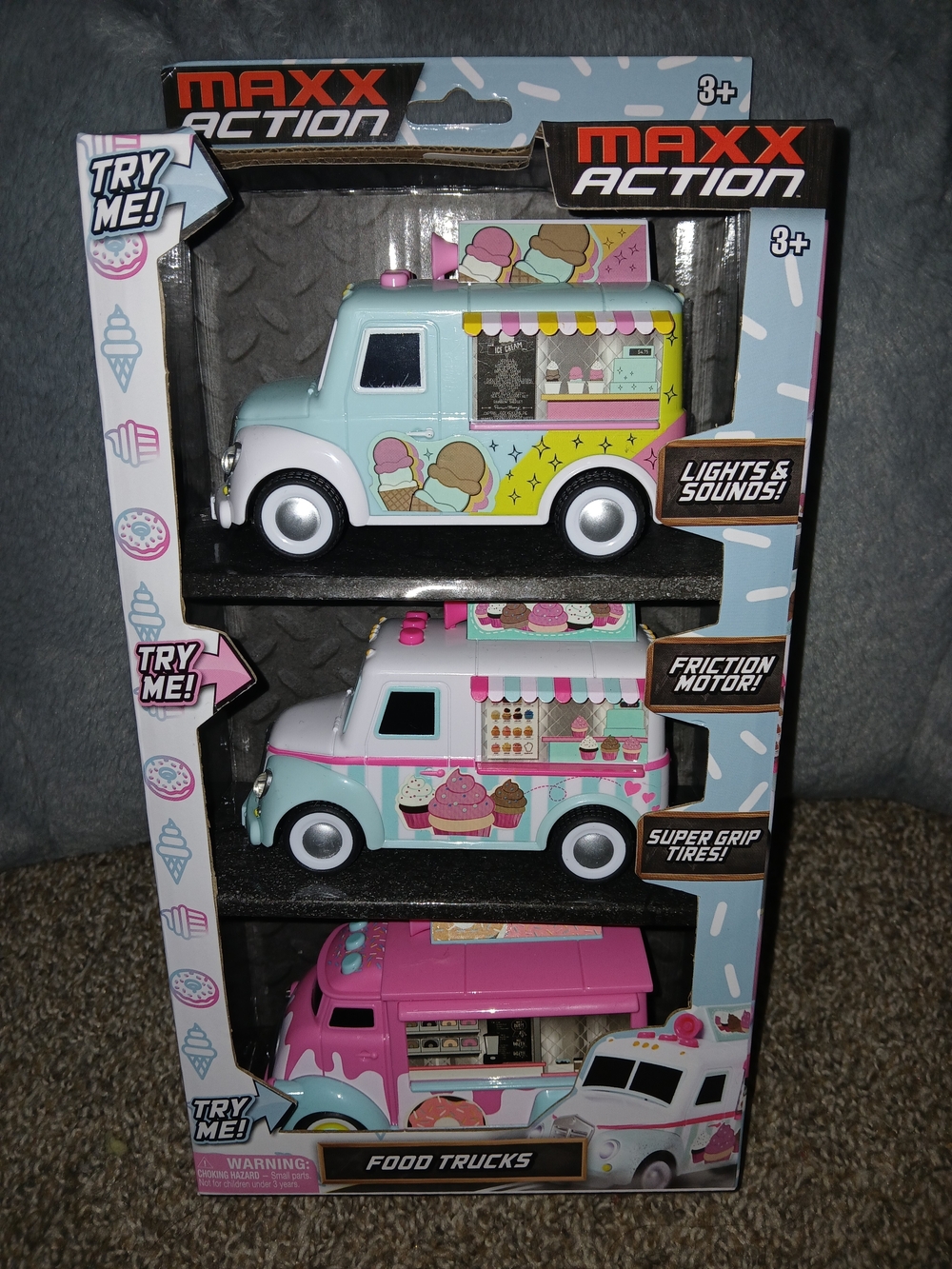 Kids Ice Cream Food Truck Toy - Pink & Light Blue
